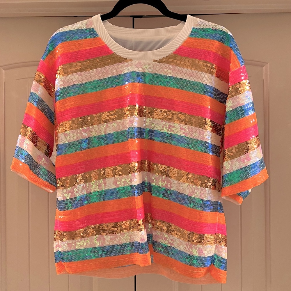 Main Strip Sequin Shirt